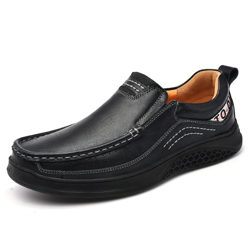 SocNoDn Luxury Men&apos;s Fashion Casual Genuine Leather Shoes Loafers Men Climbing Hiking Sneakers Boots