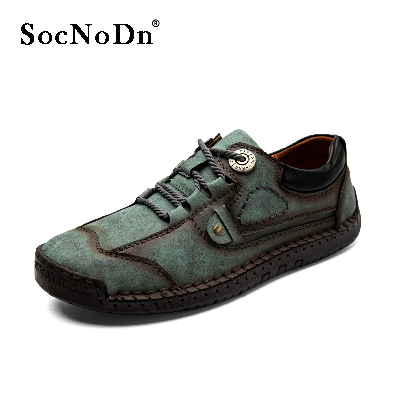 SocNoDn Men's Fashion Casual Quality Leather Low-top Boots Men Climbing Hiking Sneakers Shoes Luxury