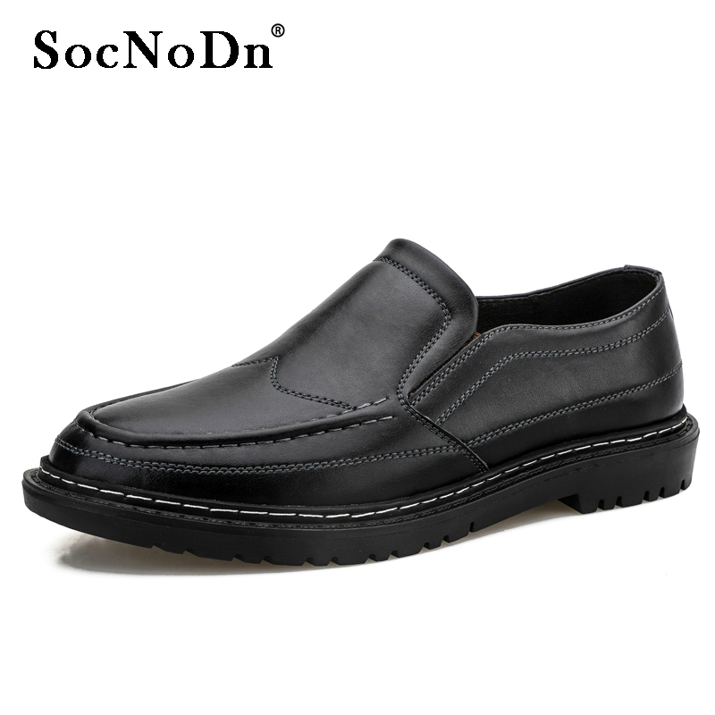 SocNoDn Men's Fashion Casual Luxury Leather Loafers Boots Men Climbing Hiking Sneakers Wedding Shoes