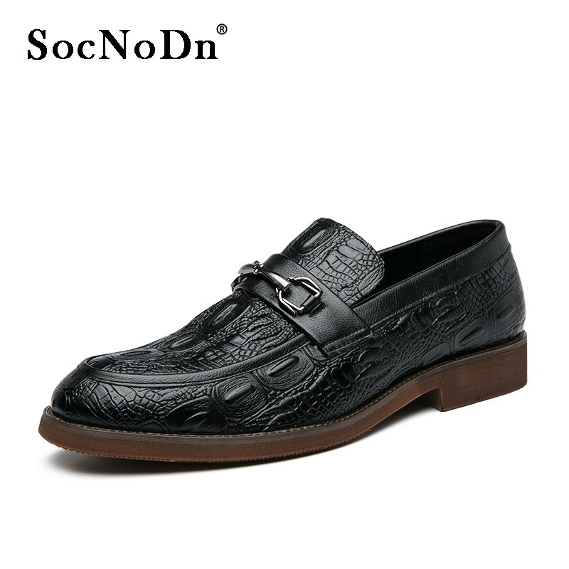 SocNoDn Men&apos;s Fashion Dress Formal Luxury Leather Shoes Casual Wedding Party Pointed Loafers Shoes