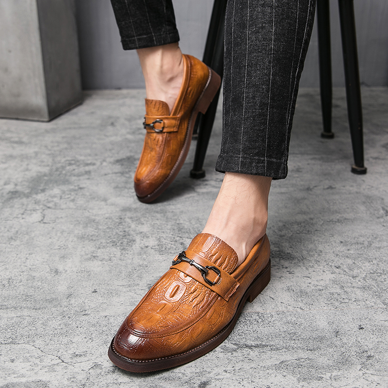 SocNoDn Men&apos;s Fashion Dress Formal Luxury Leather Shoes Casual Wedding Party Pointed Loafers Shoes