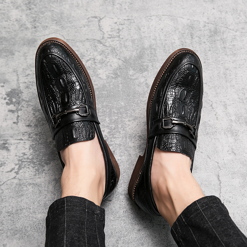 SocNoDn Men&apos;s Fashion Dress Formal Luxury Leather Shoes Casual Wedding Party Pointed Loafers Shoes