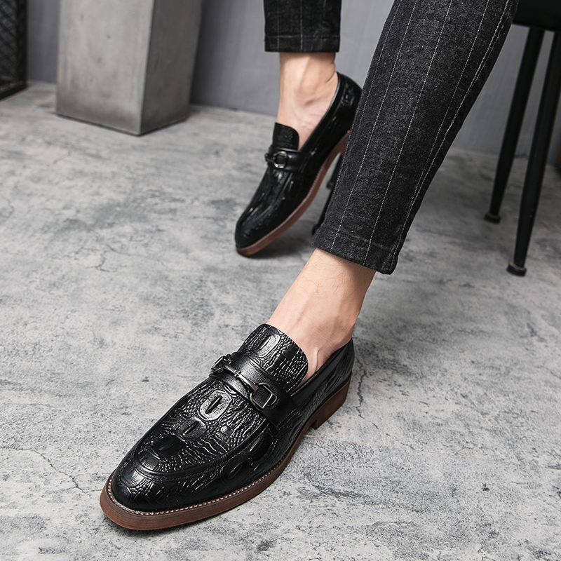 SocNoDn Men&apos;s Fashion Dress Formal Luxury Leather Shoes Casual Wedding Party Pointed Loafers Shoes