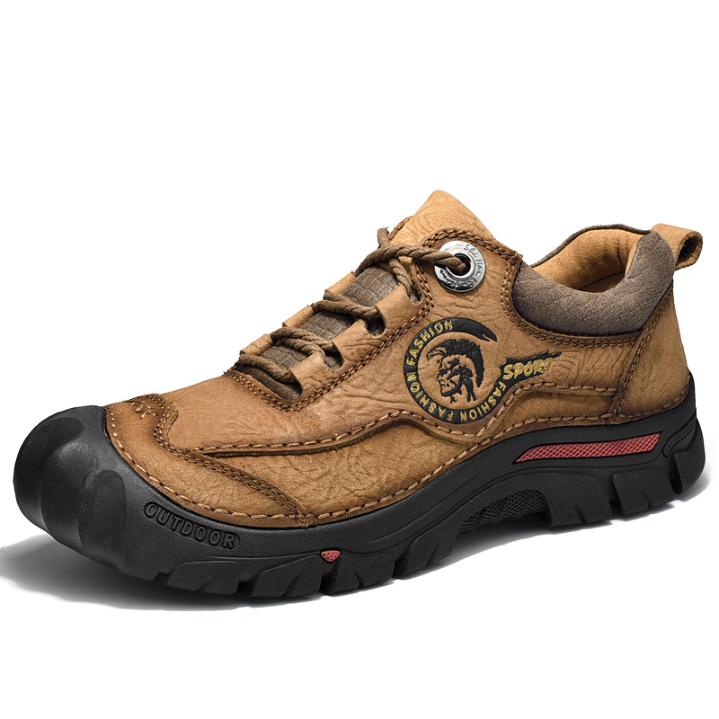 SocNoDn Men&apos;s Fashion Casual Luxury Leather Men Hiking Climbing Worker Low-top Boots Sneakers Shoes