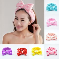Coral Fleece Soft Bowknot Headbands Wash Face Headband Women Girls Holder Hairbands Hair Accessories Random colors