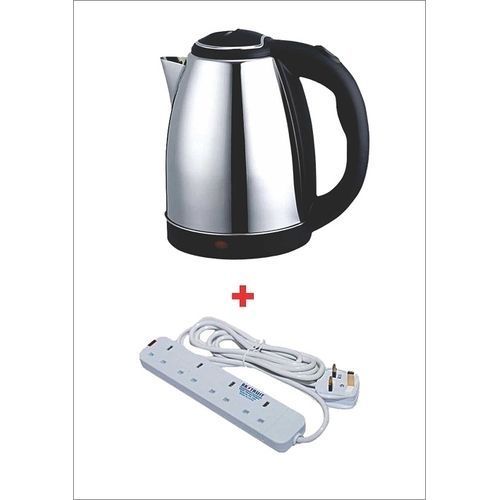 Cordless Electric Kettle - 2Litres - Silver+4 Free way way extension.