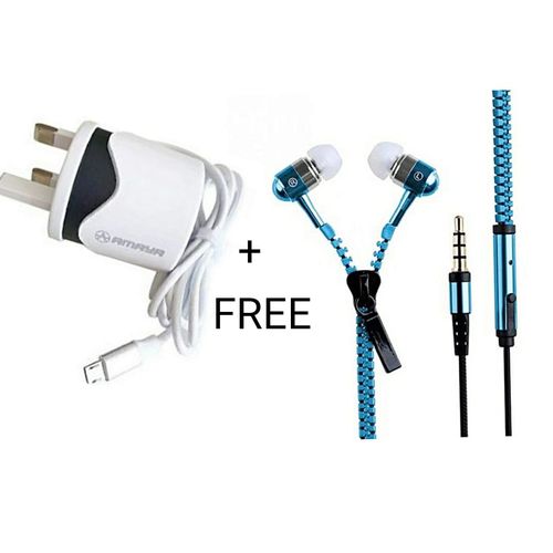 CHARGER + FREE ZIPPER EARPHONES