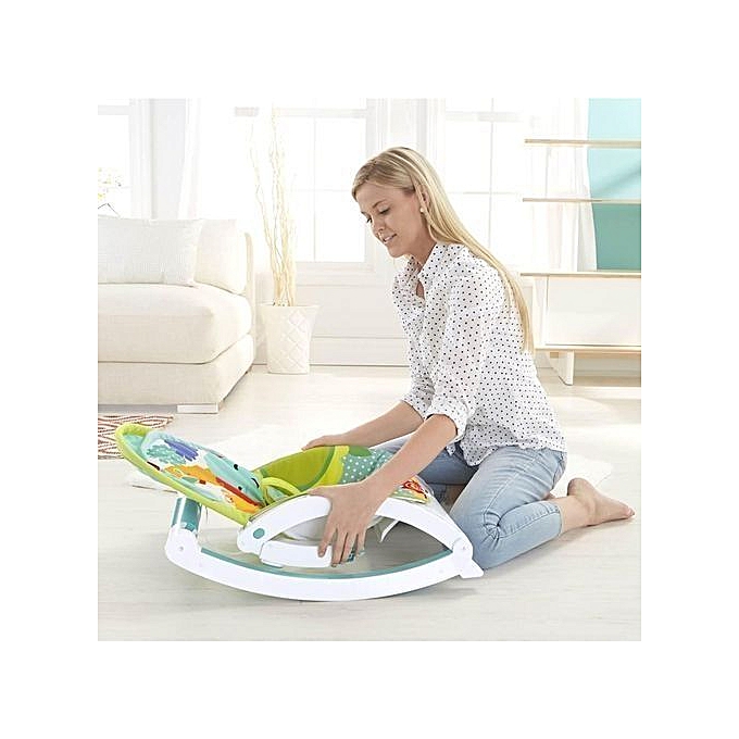 2 IN 1 Toddler Portable Baby Rocker with Dining Table, Music and Vibration 0-3yrs