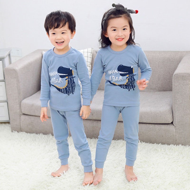 Kids Pajamas 2019 Autumn Girls Boys Sleepwear Nightwear Baby Infant Clothes Pajama Sets 100% Cotton