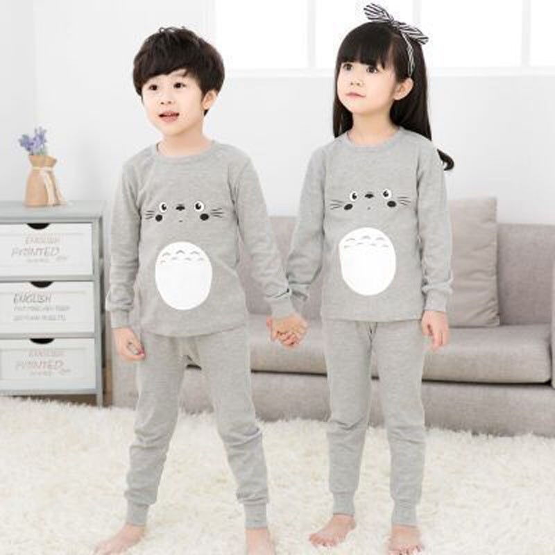Kids Pajamas 2019 Autumn Girls Boys Sleepwear Nightwear Baby Infant Clothes Pajama Sets 100% Cotton
