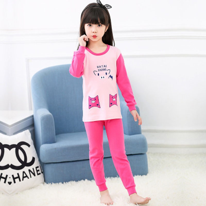 Kids Pajamas 2019 Autumn Girls Boys Sleepwear Nightwear Baby Infant Clothes Pajama Sets 100% Cotton