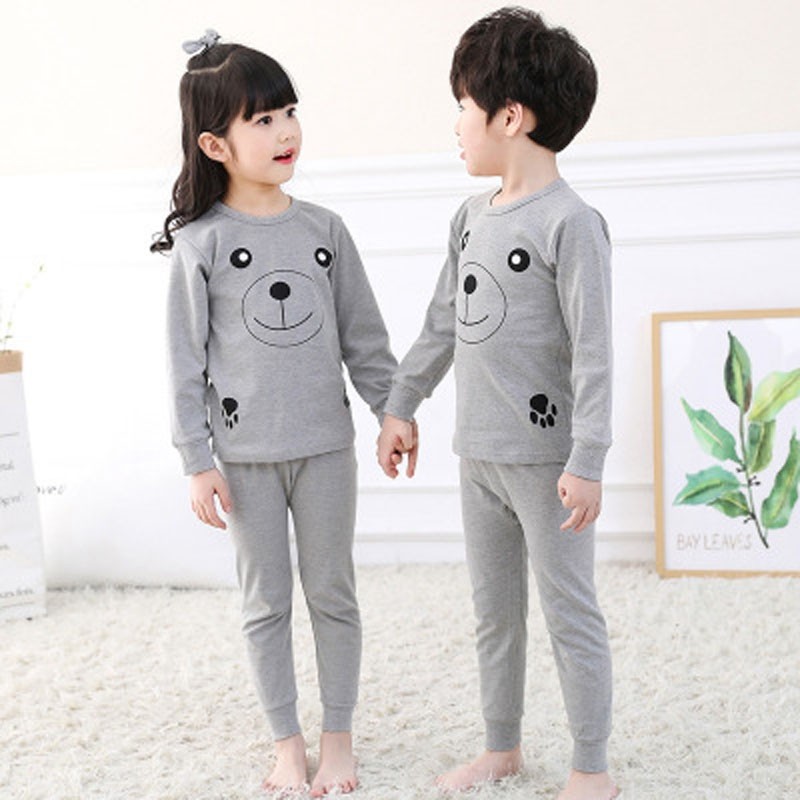 Kids Pajamas 2019 Autumn Girls Boys Sleepwear Nightwear Baby Infant Clothes Pajama Sets 100% Cotton