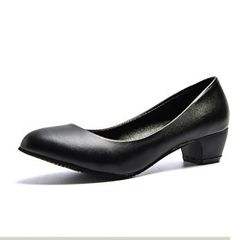 ladies large high-heeled shoes, new thick heel pointed Shallow mouth Work shoes ladies black 40