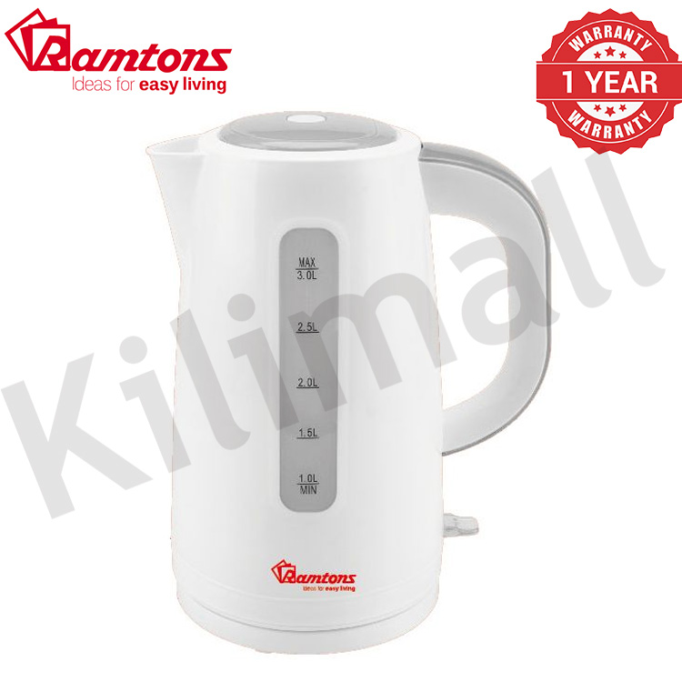 Ramtons RM/567 - 3LT cordless Electric Kettle，3000ml capacity， 2200 watts， With dry boil protection，