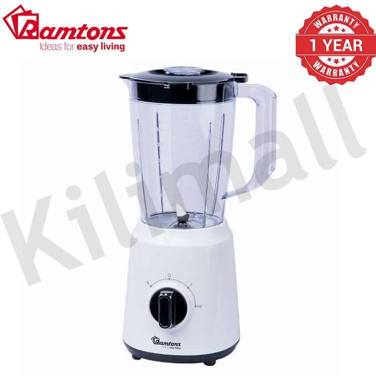 Ramtons RM/583- BLENDER 1.5 LITRES 2 SPEED 500-watt motor 2 speeds + pulse Double locking safety feature With detachable measure cup Non-slip rubber feet