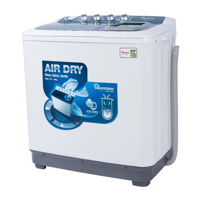 SUPER JUMBO 12KG/14 GROSS TWIN-RW/114,12kg wash, 7kg spin, 15 minutes wash, 5 minutes spin, Twin tub washing machine, Airdry, 450W wash/180W spin, Normal/Heavy wash selector,