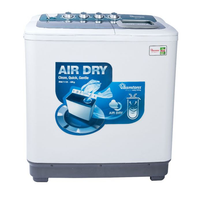 SUPER JUMBO 12KG/14 GROSS TWIN-RW/114,12kg wash, 7kg spin, 15 minutes wash, 5 minutes spin, Twin tub washing machine, Airdry, 450W wash/180W spin, Normal/Heavy wash selector,