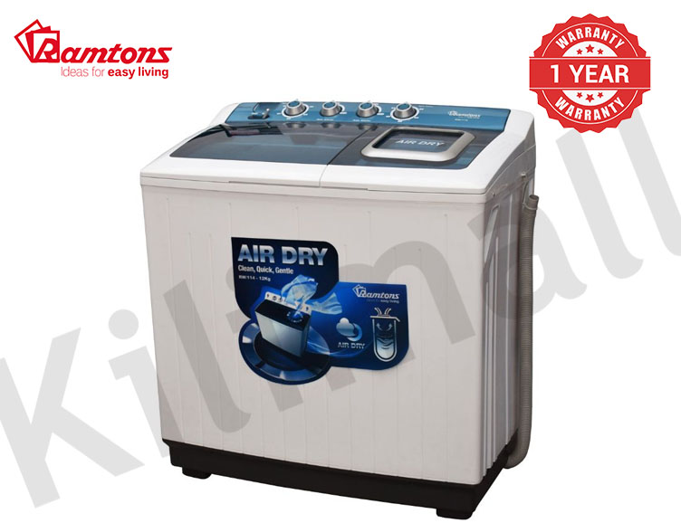 SUPER JUMBO 12KG/14 GROSS TWIN-RW/114,12kg wash, 7kg spin, 15 minutes wash, 5 minutes spin, Twin tub washing machine, Airdry, 450W wash/180W spin, Normal/Heavy wash selector,