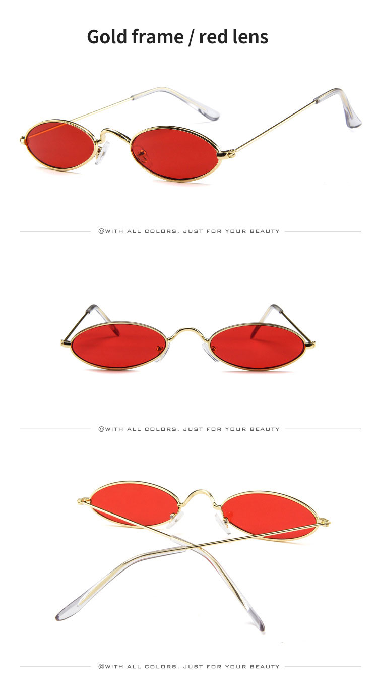 2021 Small Oval Sunglasses for men Male retro Metal frame vintage round sun glasses for women