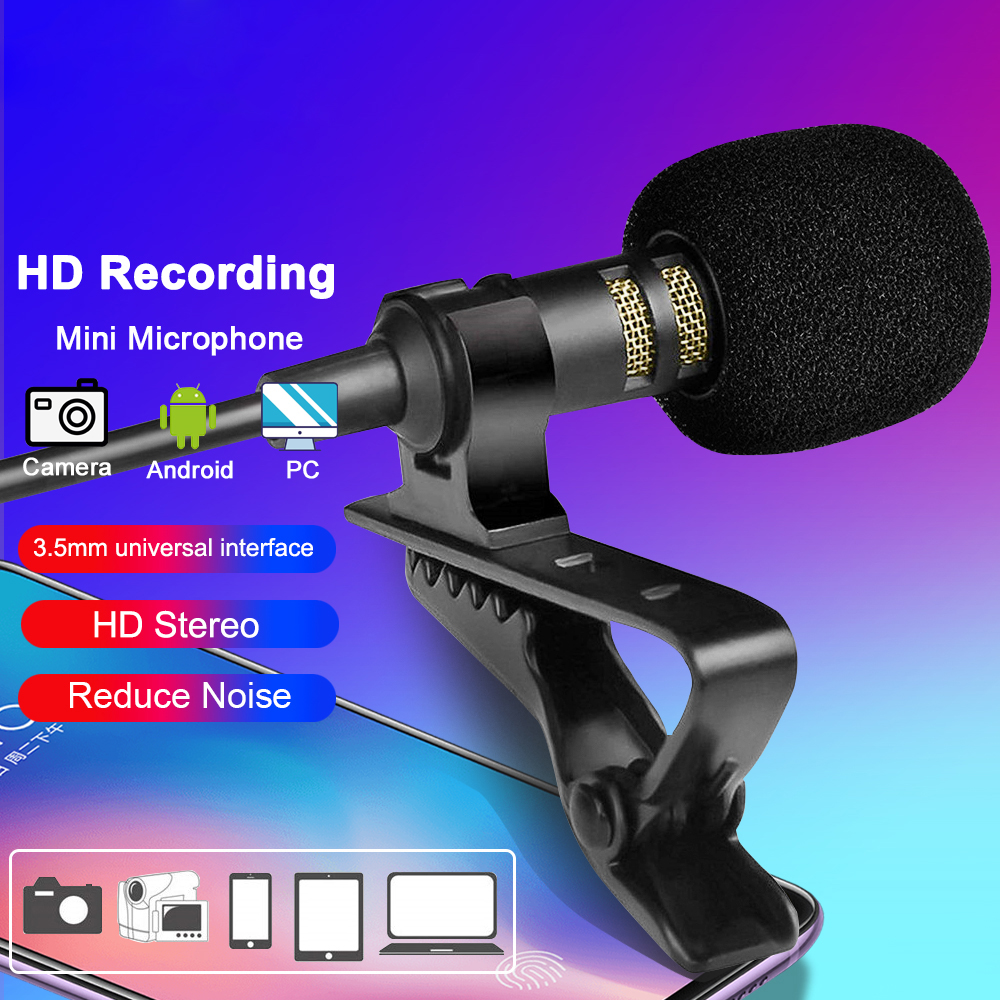 Mini Portable Microphones Condenser Clip-on Lapel Mic Wireless Microphone for Phone for Laptop