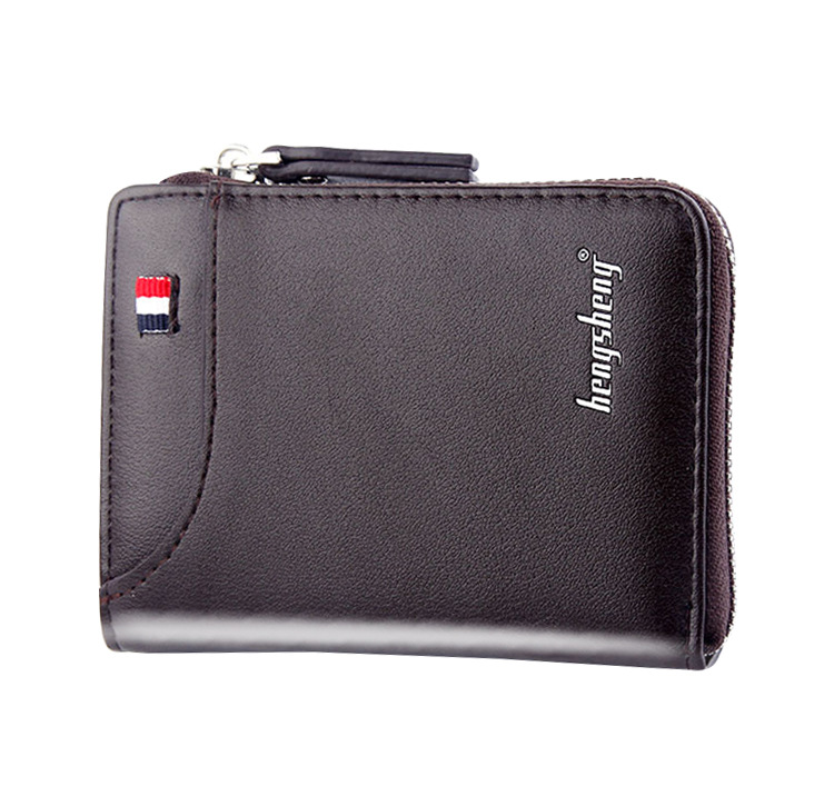 Men&apos;s Wallet Multi-function Retro Short Wallet Men&apos;s Fashion Zipper Loose-leaf