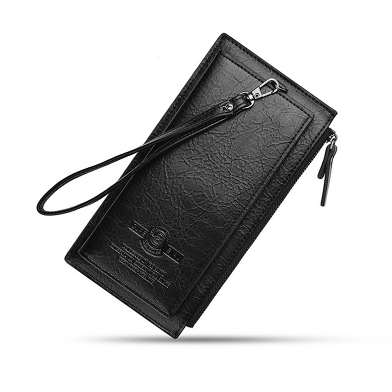 Men&apos;s long wallet youth zipper men&apos;s mobile phone bag ultra-thin wallet