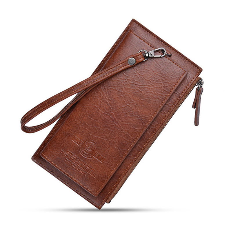 Men&apos;s long wallet youth zipper men&apos;s mobile phone bag ultra-thin wallet