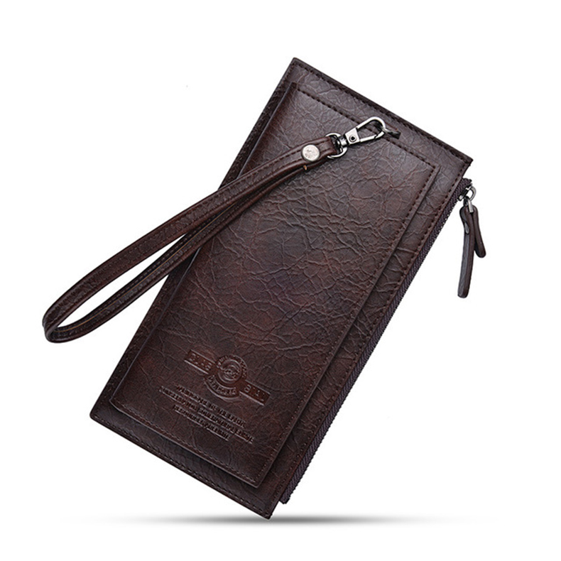 Men&apos;s long wallet youth zipper men&apos;s mobile phone bag ultra-thin wallet