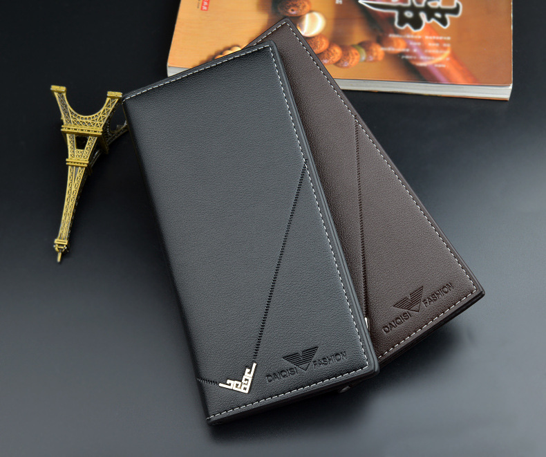 Men&apos;s Wallet Long Wallet Men&apos;s Soft Leather Fashion 3 Fold Large Capacity Multi-card Thin Wallet