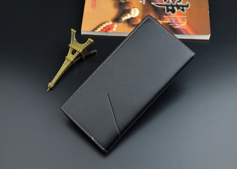 Men&apos;s Wallet Long Wallet Men&apos;s Soft Leather Fashion 3 Fold Large Capacity Multi-card Thin Wallet