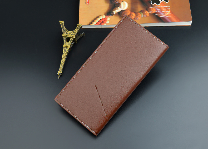 Men&apos;s Wallet Long Wallet Men&apos;s Soft Leather Fashion 3 Fold Large Capacity Multi-card Thin Wallet