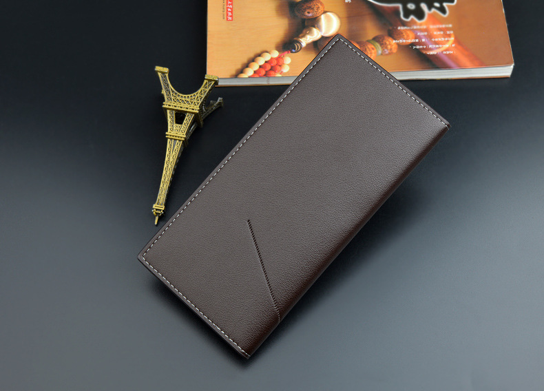 Men&apos;s Wallet Long Wallet Men&apos;s Soft Leather Fashion 3 Fold Large Capacity Multi-card Thin Wallet