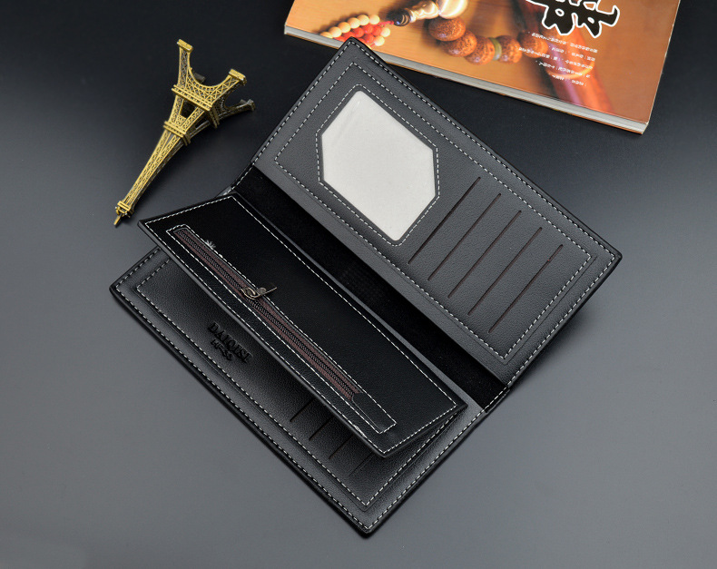 Men&apos;s Wallet Long Wallet Men&apos;s Soft Leather Fashion 3 Fold Large Capacity Multi-card Thin Wallet