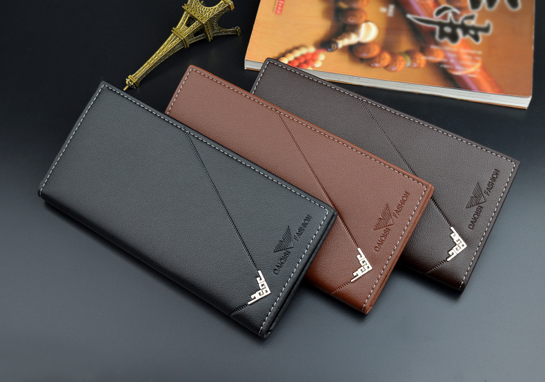 Men&apos;s Wallet Long Wallet Men&apos;s Soft Leather Fashion 3 Fold Large Capacity Multi-card Thin Wallet