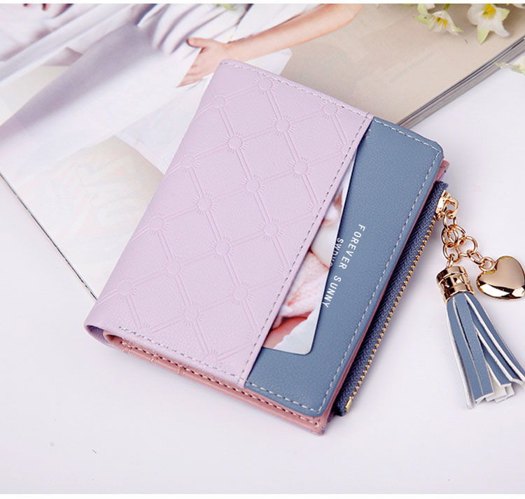 Wallet Ladies Fashion Small Fresh Buckle Wallets Zipper Multi-function Short Coin Purse