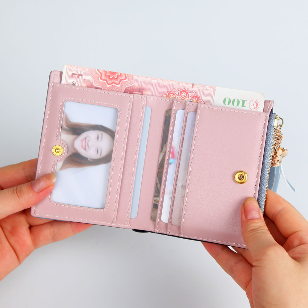 Wallet Ladies Fashion Small Fresh Buckle Wallets Zipper Multi-function Short Coin Purse