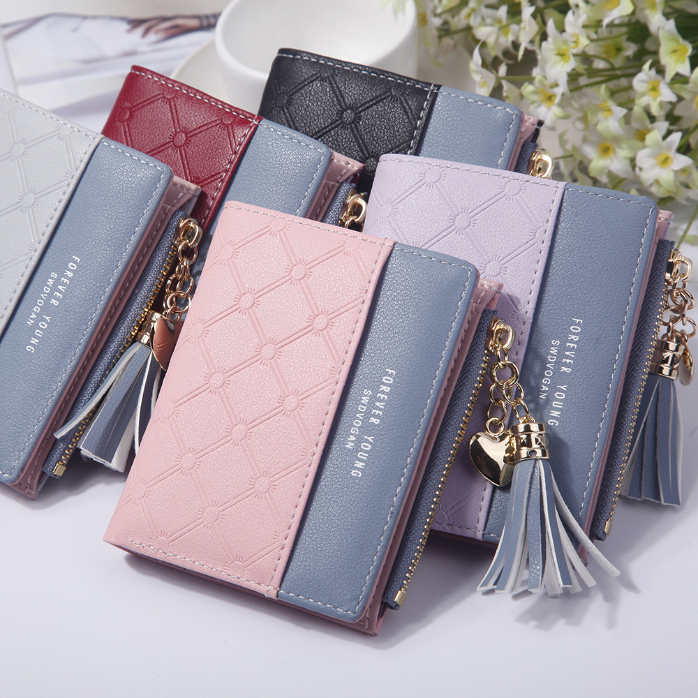 Wallet Ladies Fashion Small Fresh Buckle Wallets Zipper Multi-function Short Coin Purse