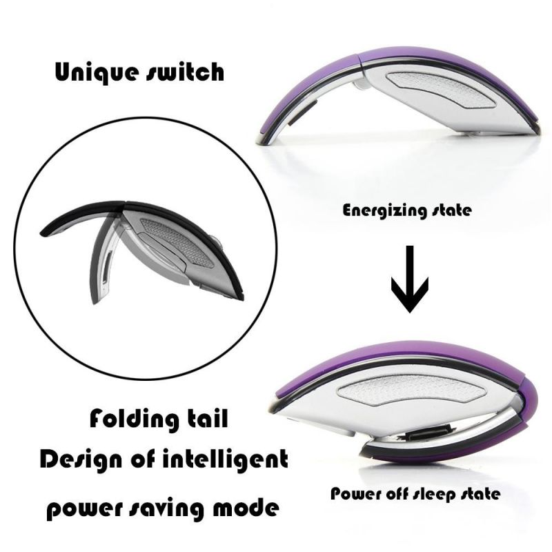 Wireless Mouse 2.4G Mouse Foldable Optical Mice USB Receiver for Laptop PC Computer Desktop Office
