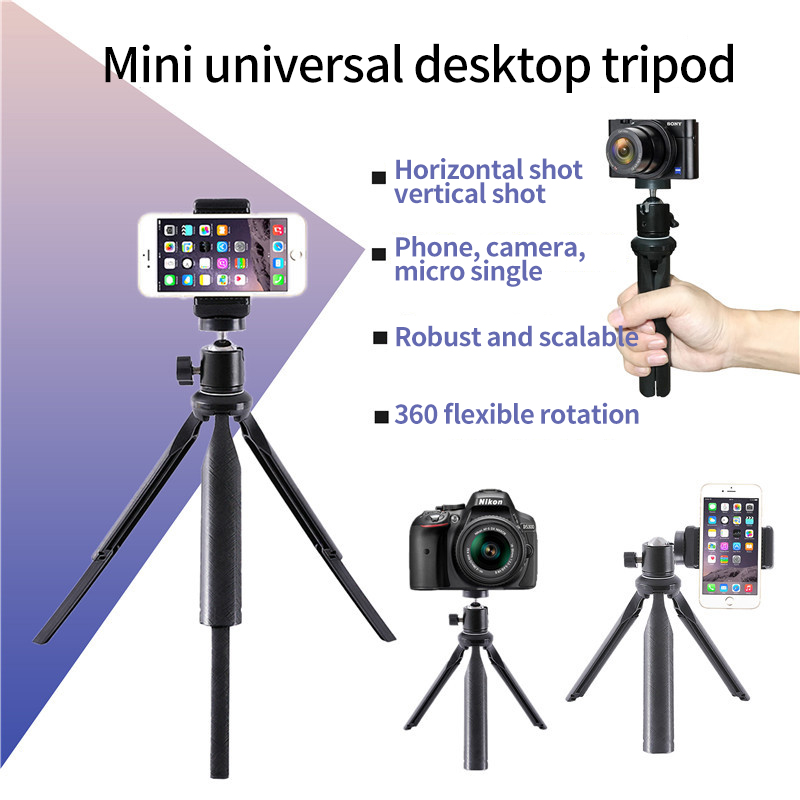 Mini Portable Desktop Tripod Phone Camera Micro SLR Camera Triangle Stand Desktop Shooting Stand