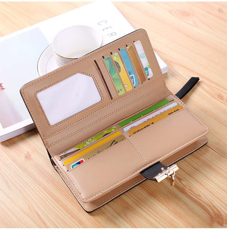 Women Wallet Female Long Wallet PU Leather Purse Hollow Leaves Pouch Handbag For Women Coin Purse
