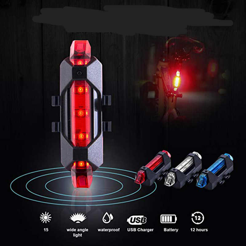 3PCS Bike Bicycle light Rechargeable LED Taillight USB Cycling light Portable Flash Light
