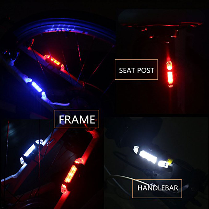 3PCS Bike Bicycle light Rechargeable LED Taillight USB Cycling light Portable Flash Light