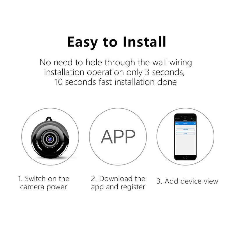 Mini WiFi IP Camera Wireless Home Security Camera CCTV IR Night Vision Motion Detection SD Card Slot