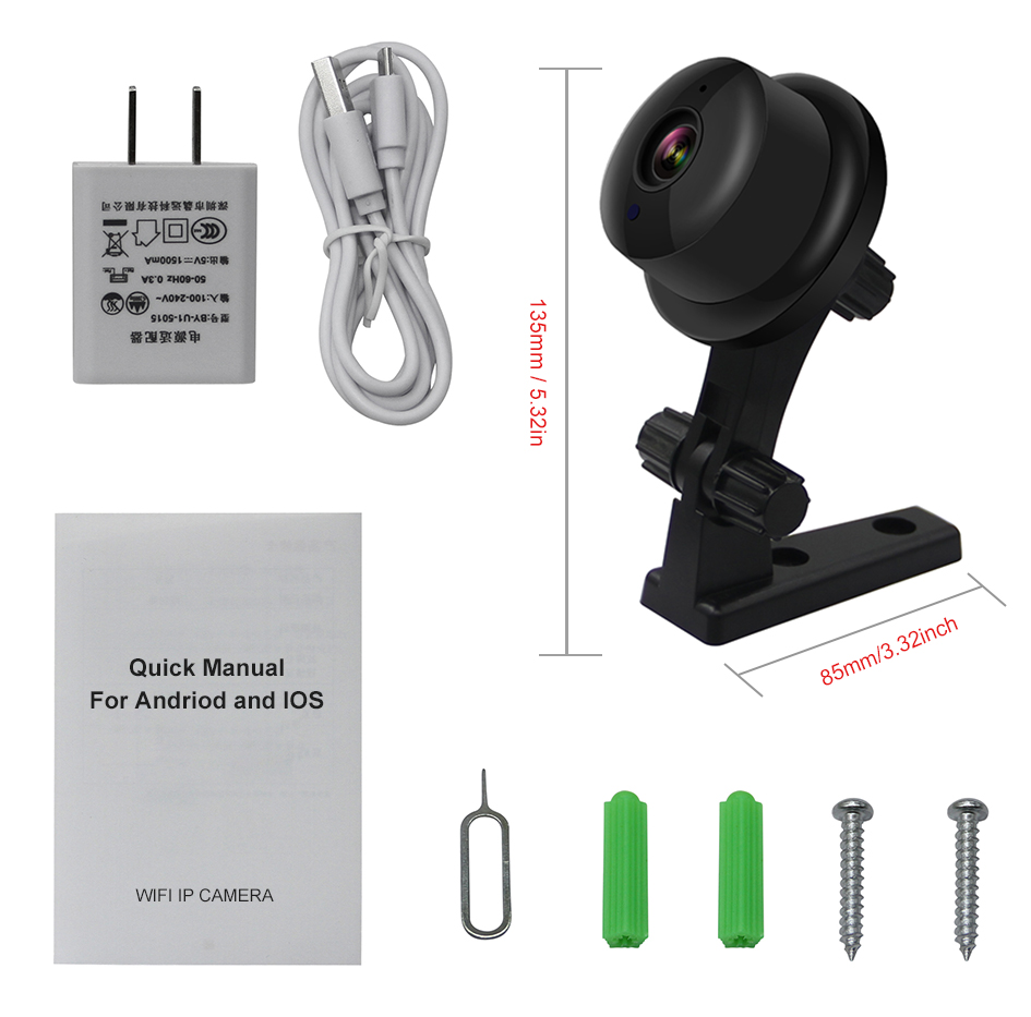 Mini WiFi IP Camera Wireless Home Security Camera CCTV IR Night Vision Motion Detection SD Card Slot