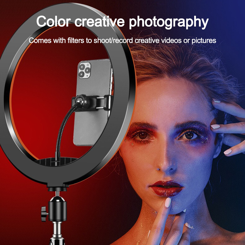 RGB LED Ring Light Photography Fill Light Dimmable RGB Selfie LED Ring Light Remote For Photo Video