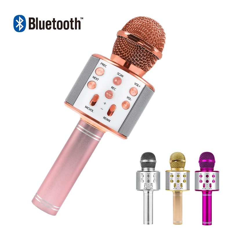 Bluetooth Karaoke Microphone Wireless Portable Speaker Handheld Microphone KTV Player Recorder Mic
