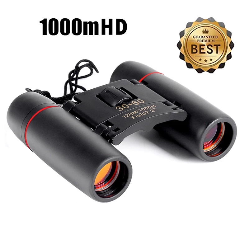Zoom Telescope 30x60 Folding Binoculars with Low Light Night Vision for Outdoor Travelling 1000m