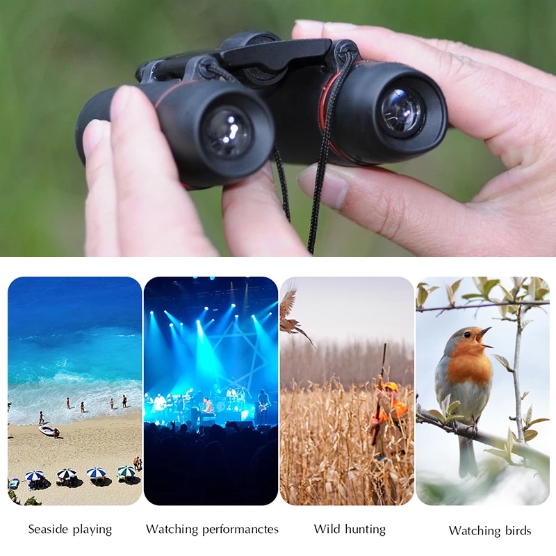 Zoom Telescope 30x60 Folding Binoculars with Low Light Night Vision for Outdoor Travelling 1000m