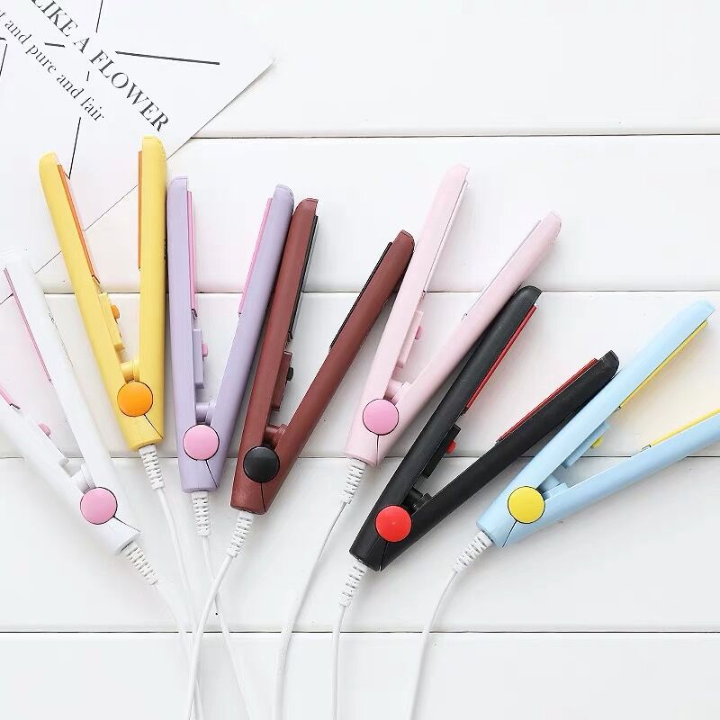 Cartoon cat Mini Portable Electric Splint Flat Iron Ceramic Hair Curler Straightener US 220V