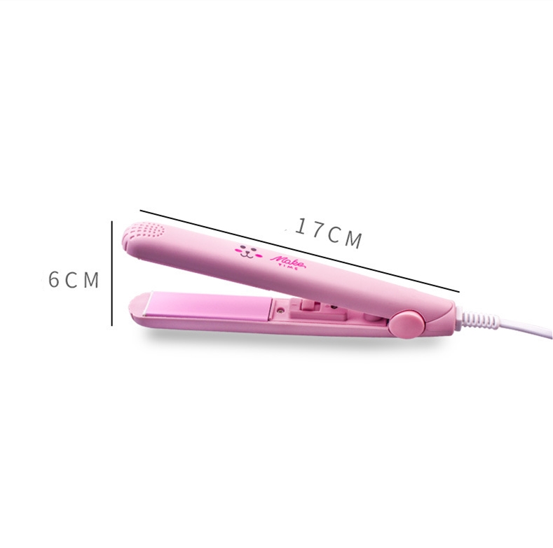 Cartoon cat Mini Portable Electric Splint Flat Iron Ceramic Hair Curler Straightener US 220V